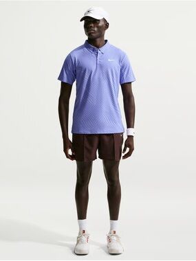Nike Men NikeCourt Slam Dri-FIT ADV Tennis Polo Light Thistle M NWT
